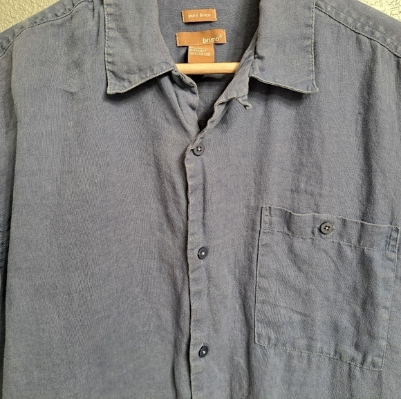 Bruno Pure Linen Button Up Shirt Size L - Picture 6 of 8